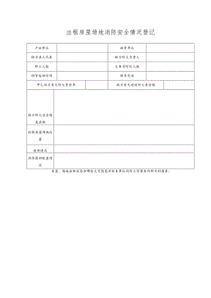 出租房屋场地消防安全情况登记（2023年XX工业机修厂）.docx