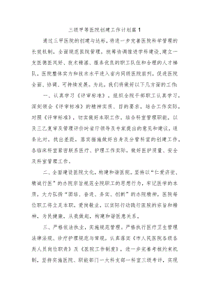 三级甲等医院创建工作计划篇1.docx