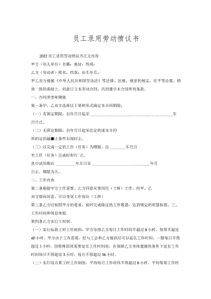 员工录用劳动协议书.docx