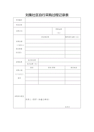 刘集社区自行采购过程记录表.docx