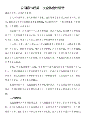 公司春节后第一次全体会议讲话.docx