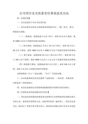 公司项目安全质量责任事故追究办法.docx