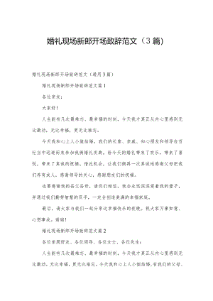 婚礼现场新郎开场致辞范文（3篇）.docx