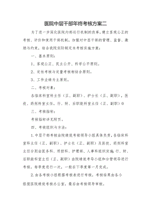 医院中层干部年终考核方案二.docx