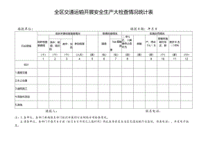 全区交通运输开展安全生产大检查情况统计表.docx