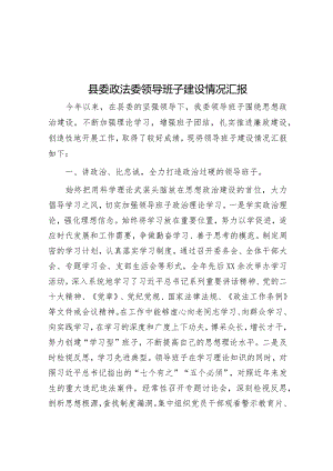 县委政法委领导班子建设情况汇报&主题教育专题民主生活会个人对照检查材料（六个方面）.docx