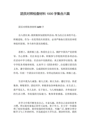 团员对照检查材料1000字集合六篇.docx