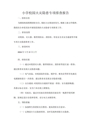 小学校园火灾隐患专项排查报告.docx