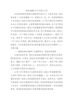 统战2024年工作要点计划.docx