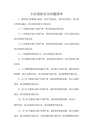 小区消防安全问题清单.docx