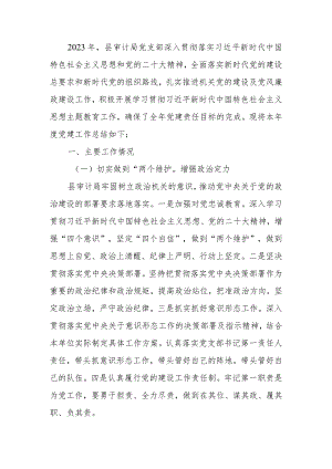 审计局党支部2023年党建工作总结.docx