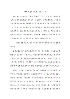 2024年度支部党建工作计划2篇.docx
