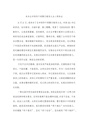 参加全市领导干部警示教育大会心得体会.docx