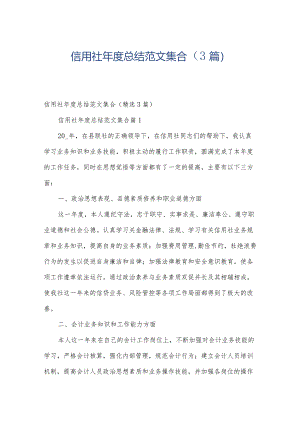 信用社年度总结范文集合（3篇）.docx