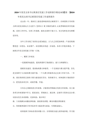 2024年度党支部书记抓基层党建工作述职报告精选5篇.docx