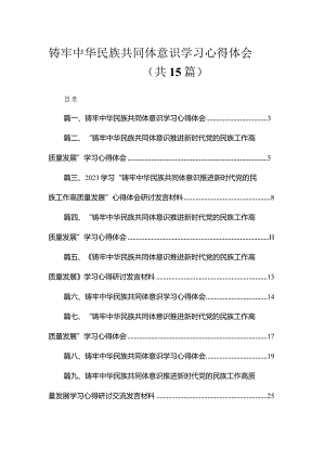 铸牢中华民族共同体意识学习心得体会最新精选版【15篇】.docx