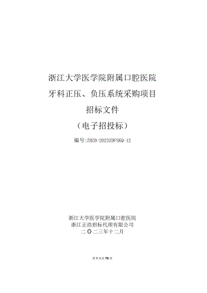 牙科正压、负压系统采购项目招标文件.docx
