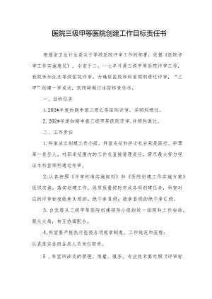 医院三级甲等医院创建工作目标责任书.docx