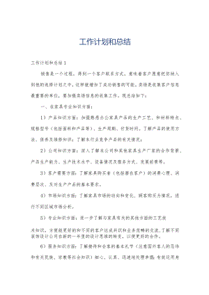 工作计划和总结.docx