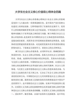大学生社会主义核心价值观心得体会四篇.docx