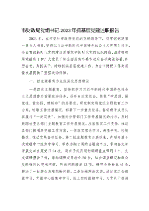 市财政局党组书记2023年抓基层党建述职报告.docx