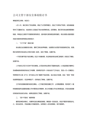 公司主管干部安全事故检讨书.docx