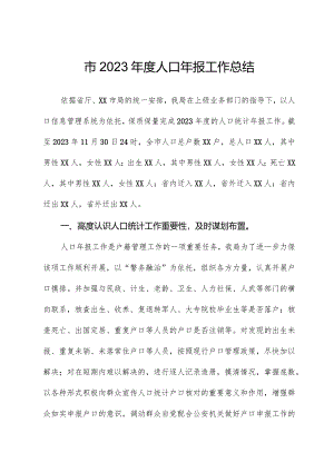 市2023年度人口年报工作总结.docx