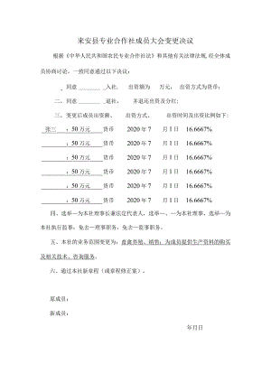 7-4.专业合作社成员大会变更决议（退社入社）.docx
