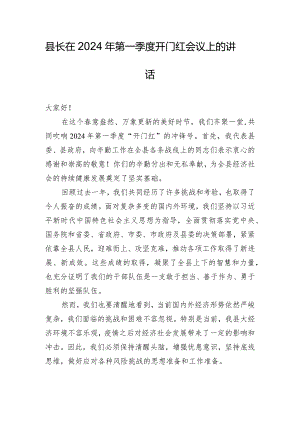 县长在2024年第一季度开门红会议上的讲话.docx
