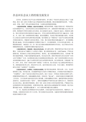 在总河长会议上的经验交流发言.docx
