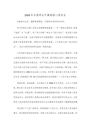 2024年全国两会开幕感悟心得发言.docx