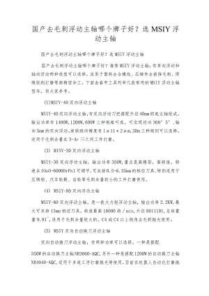 国产去毛刺浮动主轴哪个牌子好？选MSIY浮动主轴.docx