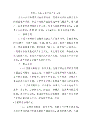 促进村加快发展光伏产业方案.docx