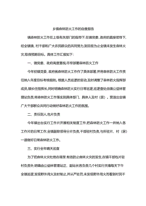 乡镇森林防火工作的自查报告.docx