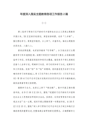 年度深入落实主题教育各项工作报告2篇.docx