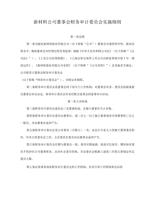新材料公司董事会财务审计委员会实施细则.docx