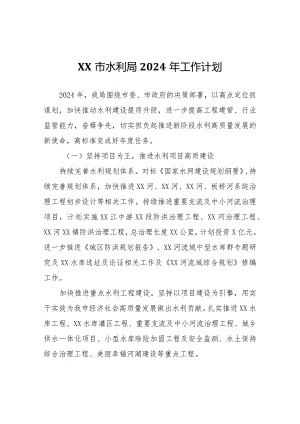 XX市水利局2024年工作计划.docx