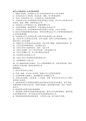 地产公司综合部人力专员岗位职责.docx