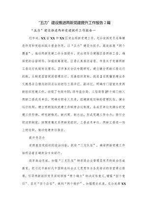“五力”建设推进两新党建提升工作报告2篇.docx