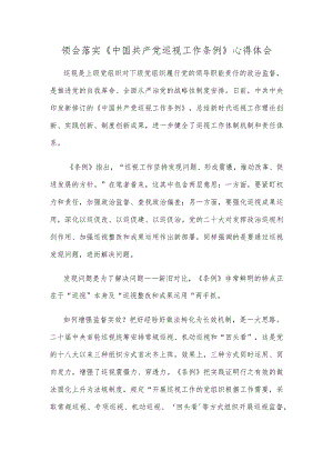 领会落实《巡视工作条例》心得体会.docx