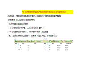A6财务管理软件的资产负债表往来重分类设置与取数方法.docx
