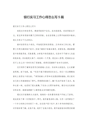 银行实习工作心得怎么写5篇.docx