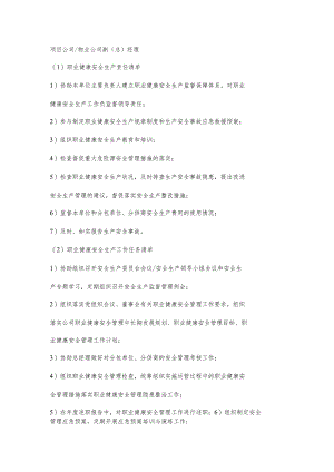 物业公司副（总）经理职业健康安全生产责任清单及工作任务清单.docx