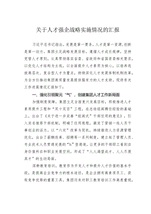 关于人才强企战略实施情况的汇报.docx