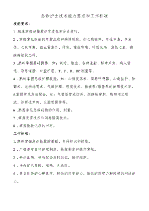 急诊护士技术能力要求和工作标准.docx
