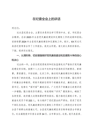 县委书记在2024年县纪委全会上的讲话.docx