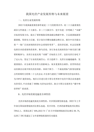 我国光伏产业发展形势与未来展望.docx