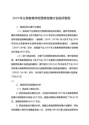2019年义务教育学校营养改善计划自评报告.docx