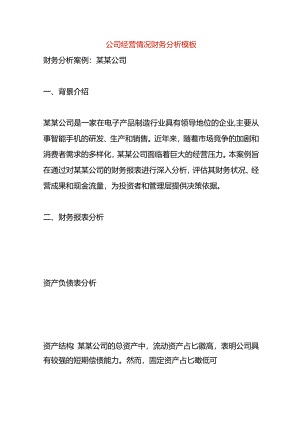 公司经营情况财务分析模板.docx