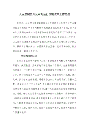 人民法院公开及审判运行机制改革工作总结.docx
